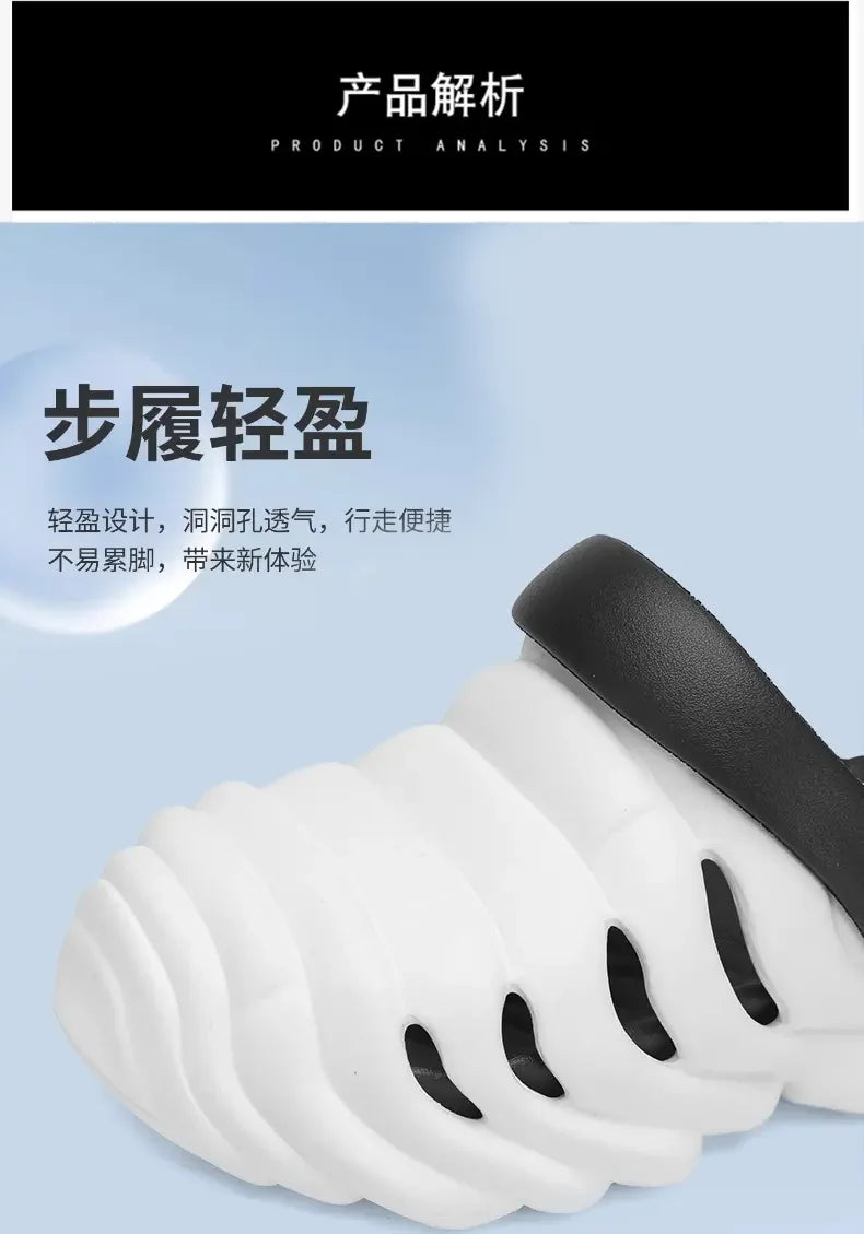 Men Fashion Closed Toe Beach Slippers Summer Trendy Casual Breathable Non Slip Slip on Street Daily Leisure Shoes