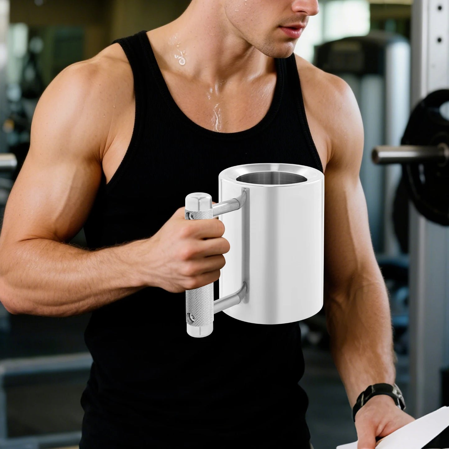 Heavy-Duty Stainless Steel Sports Mug | Fitness Dumbbell Cup
