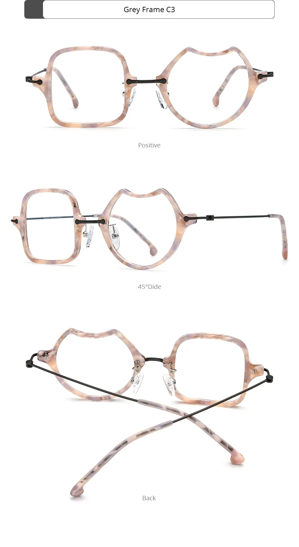 Monturas de gafas unisex cuadradas retro de titanio | Elegantes y duraderas