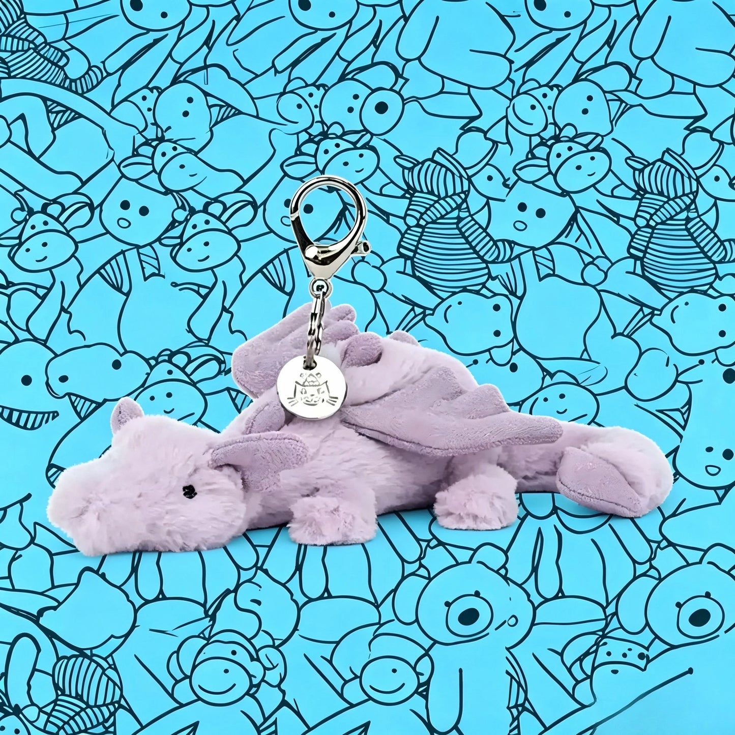 Cute White Dragon Plush Keychain | Soft Stuffed Animal Charm