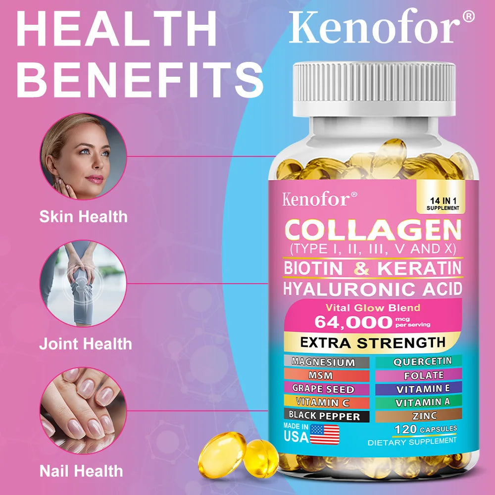 14 IN 1 Collagen Capsules - Ultimate Skin, Hair & Nail Supplement