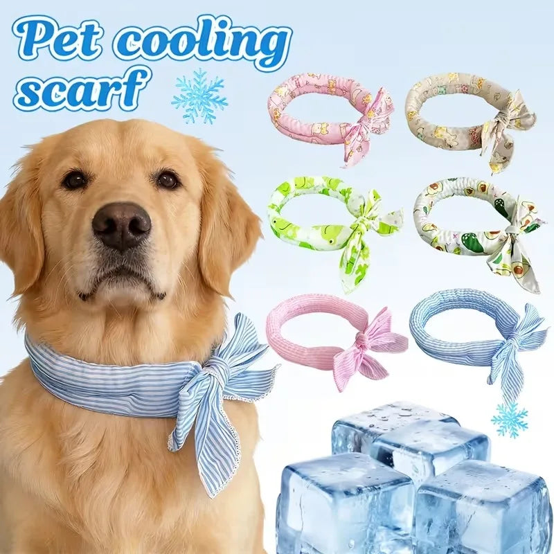Pet Cooling Ice Scarf | Adjustable Breathable Towel for Dogs & Cats