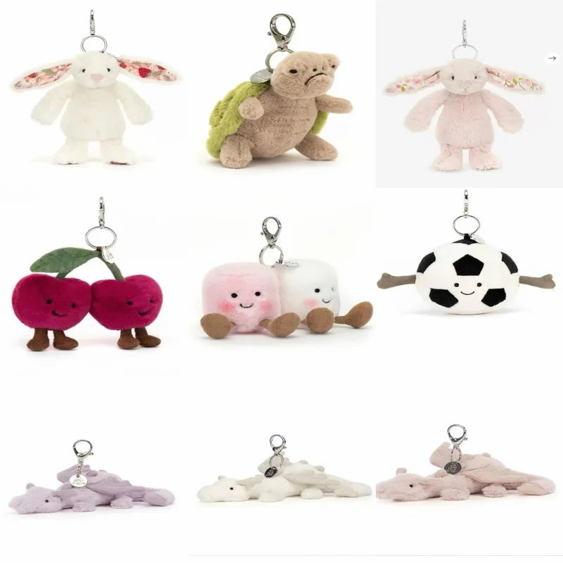 Cute White Dragon Plush Keychain | Soft Stuffed Animal Charm