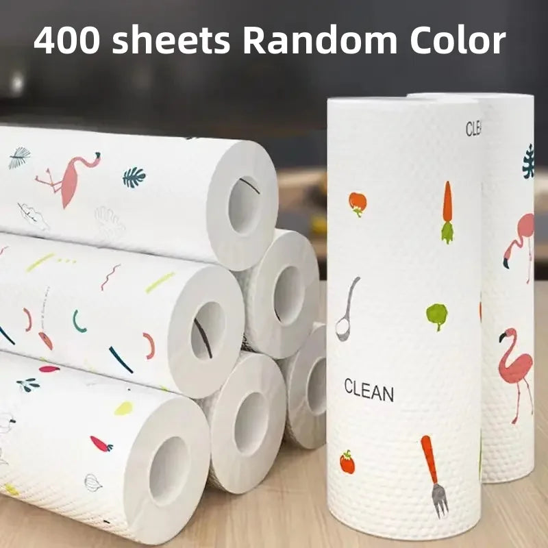 400Pcs Washable Kitchen Paper Towels | Dual-Purpose Cleaning Cloths