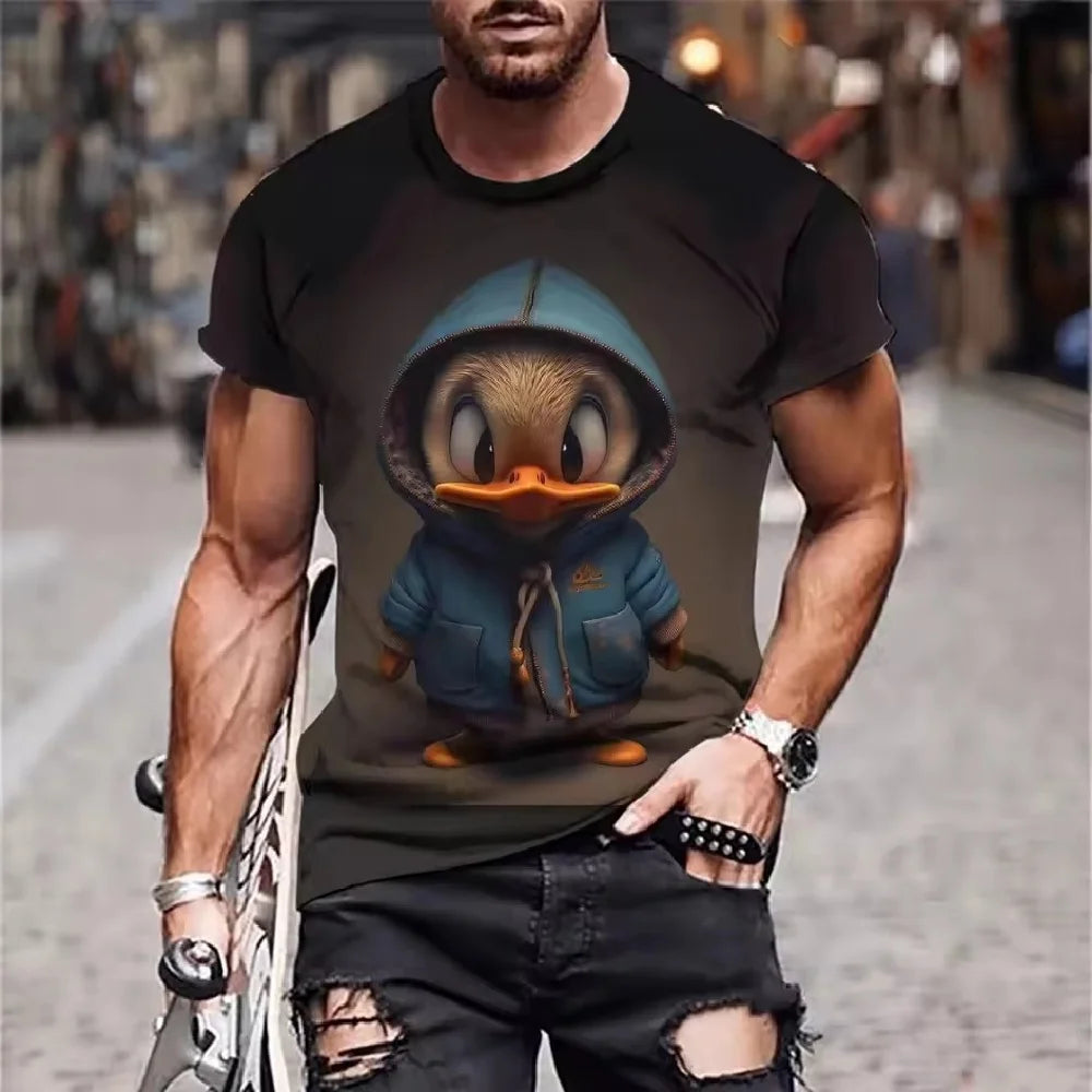 Funny Duck 3D Print Casual Tee | Breathable, Lightweight & Trendy