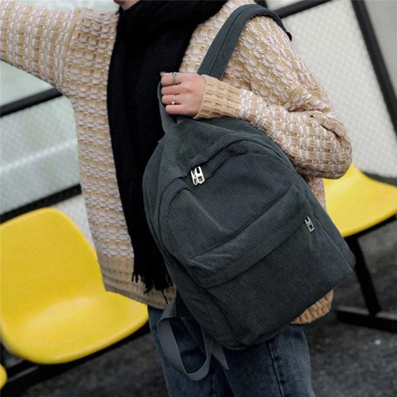 Trendy Corduroy Backpacks for Students | Stylish School Bags