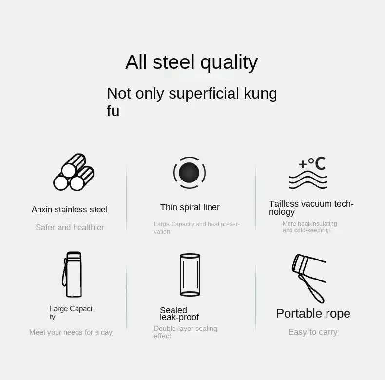 1L Stainless Steel Thermal Water Bottle | Hot & Cold Thermos Flask