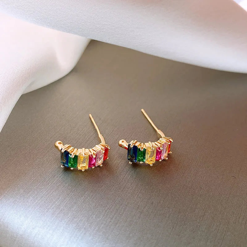 Romantic Retro Enamel Gold Hoop Earrings for Women | Fashion Jewelry