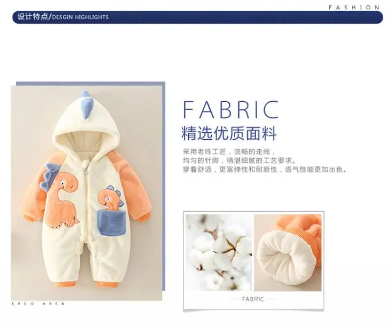 Thick Plush Newborn Baby Rompers | Cozy Winter Jumpsuit Outfits