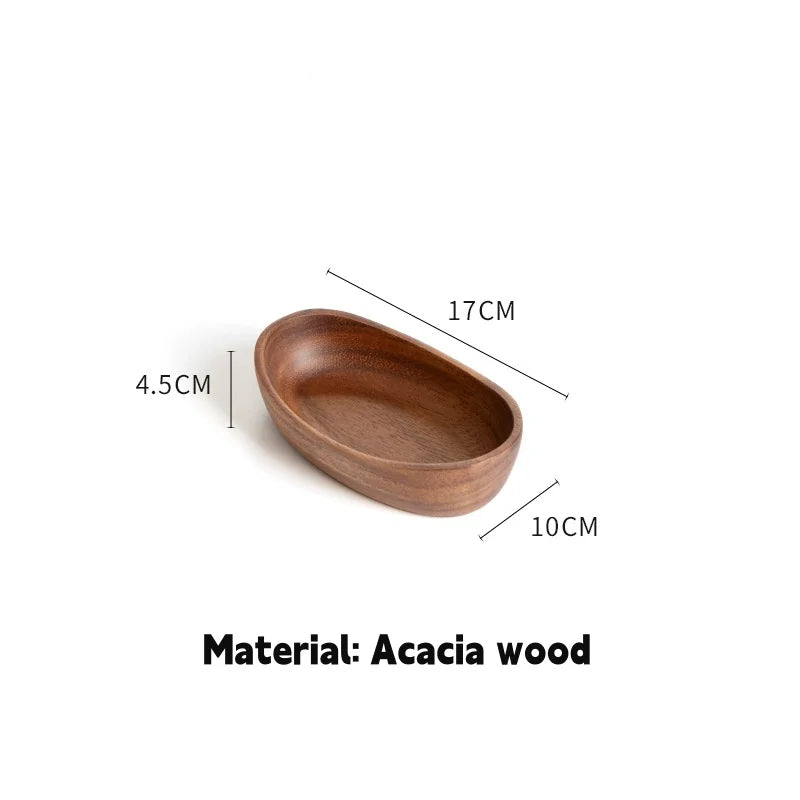 Elegante Bol en Forma de Barco de Madera de Nogal | Fuente Perfecta