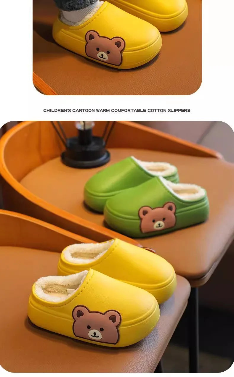 Children's Waterproof Anti-Slip Cotton Slippers | Cozy Winter Footwear