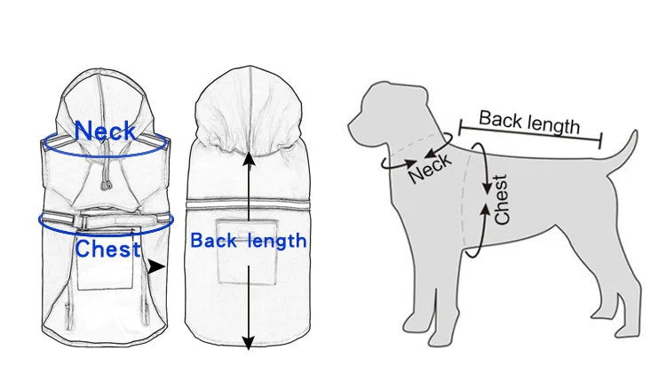 Large Dog Raincoat | Waterproof Reflective Cloak for Pets