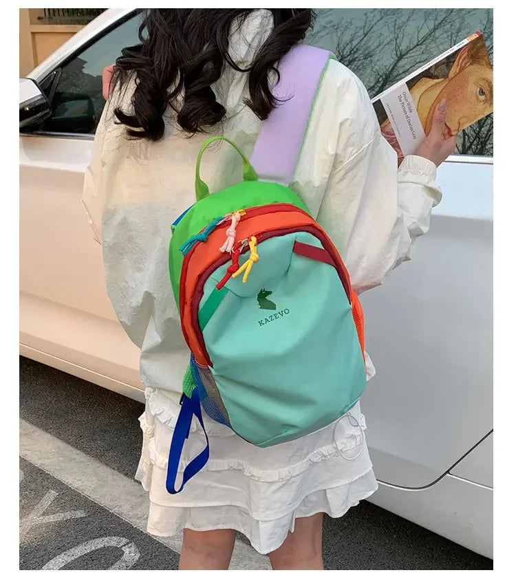 Dopamine backpack, contrasting colors, travel backpack, hiking, mountaineering, outdoor leisure, lightweight travel, study bag
