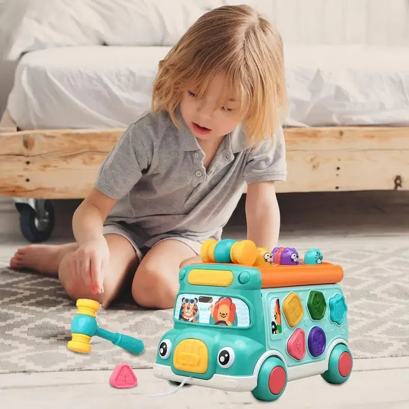 Musical Bus Toy with Geometric Block Set | Fun Educational Toy