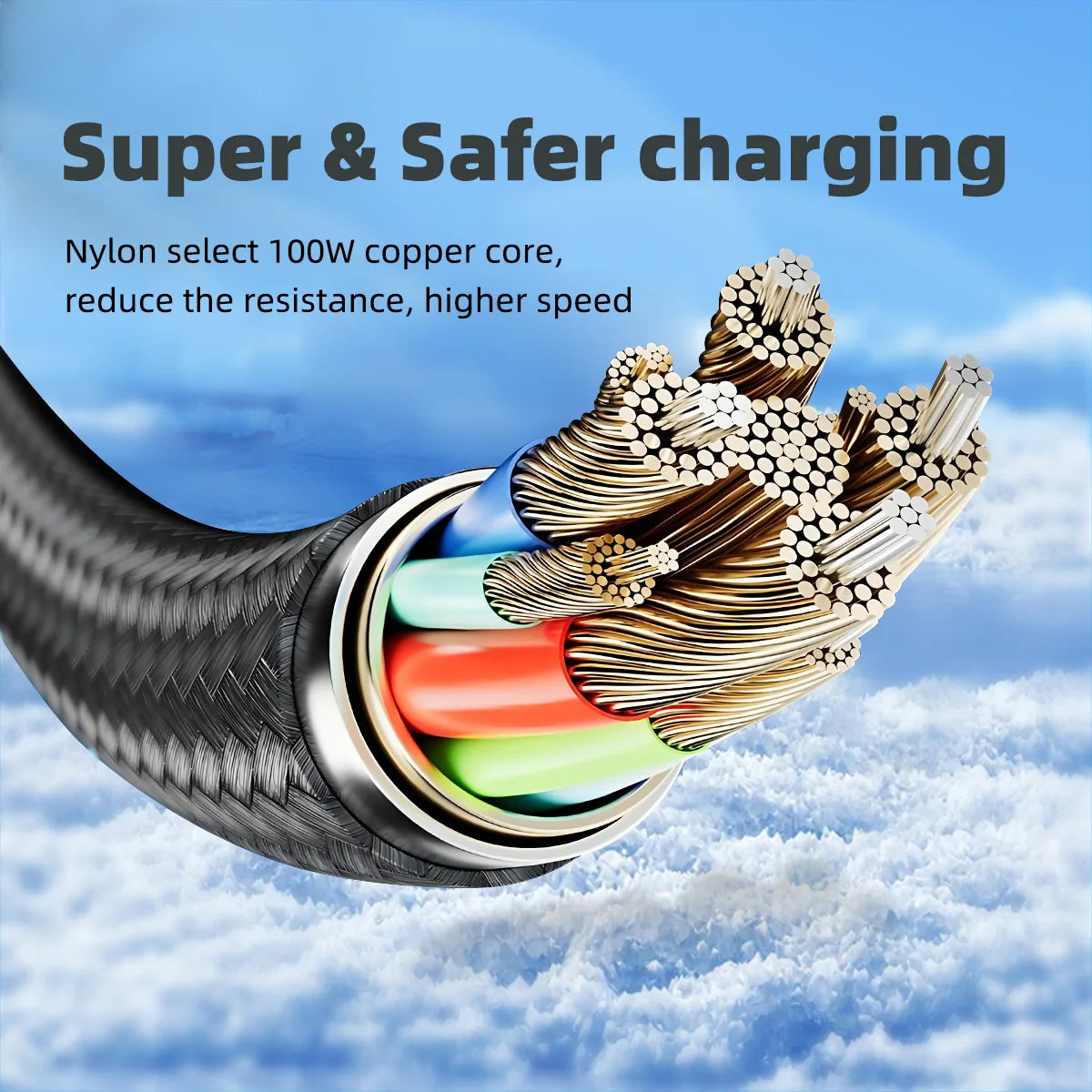 Ultra-Fast Charge Cable | 6A 120W USB A to Type C Data Cord