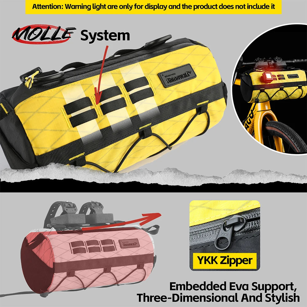 Durable Bike Handlebar Bag | 2.8L Wear-Resistant Bicycle Bag