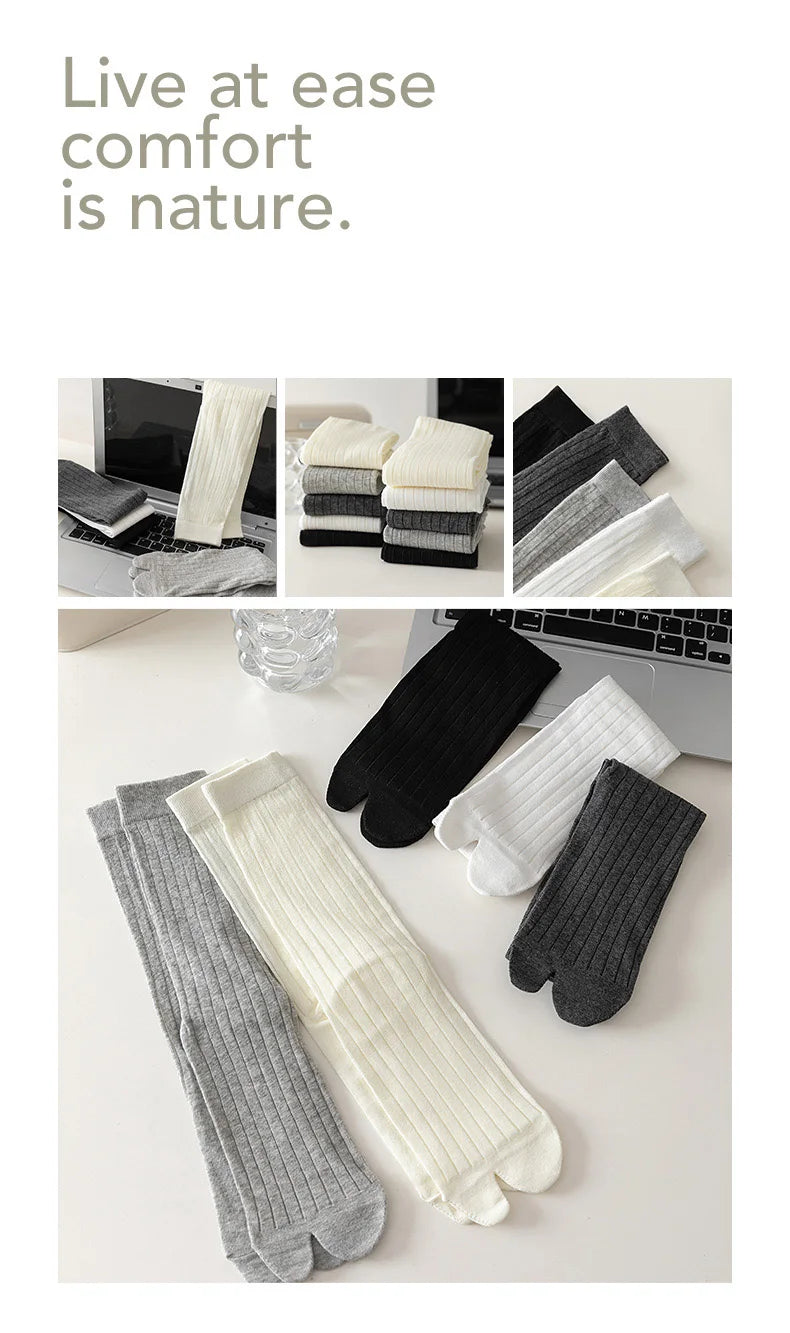 Stylish Cotton Tabi Socks for Women | Comfortable Two-Toed Socks