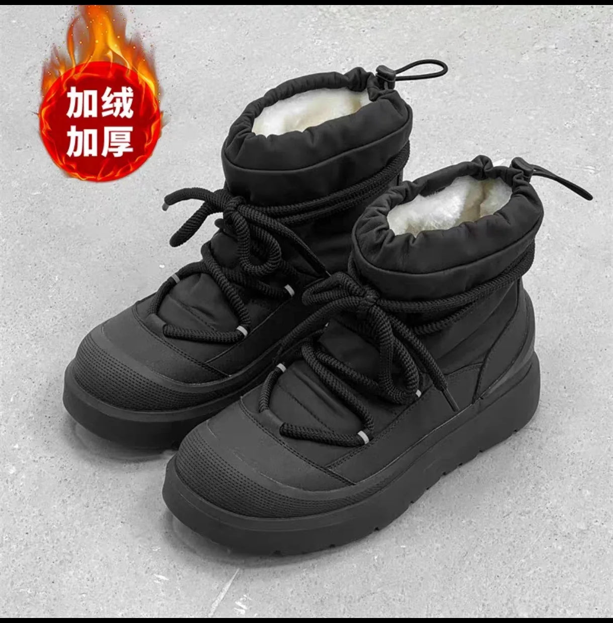 Men's Warm Fleece Lined Snow Boots | Mid-Calf Ankle Winter Outdoor Shoes 2026