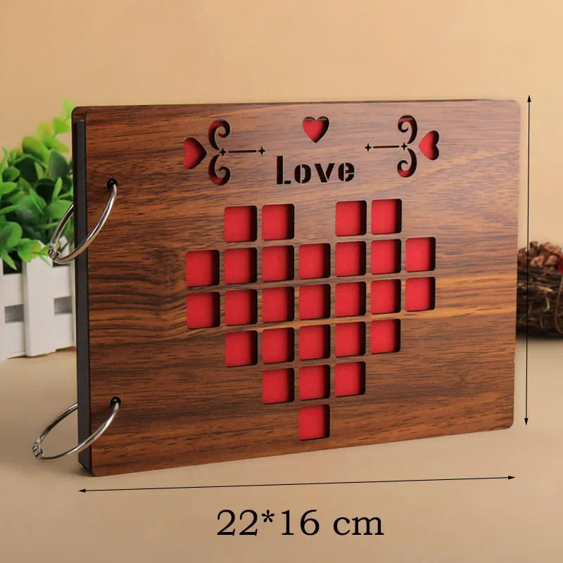 Álbum de Fotos DIY de Madera Vintage | Recuerdos y Almacenamiento para Scrapbook