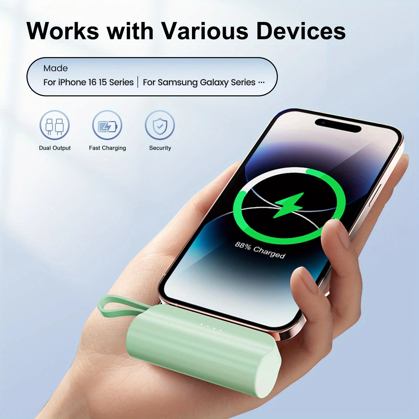 Mini Portable Power Bank 20000mAh | Dual USB-C Charger