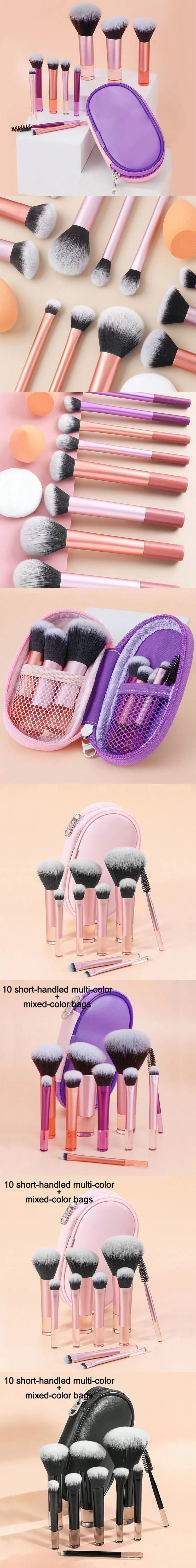 10PCS Portable Mini Makeup Brushes for Perfect Contouring