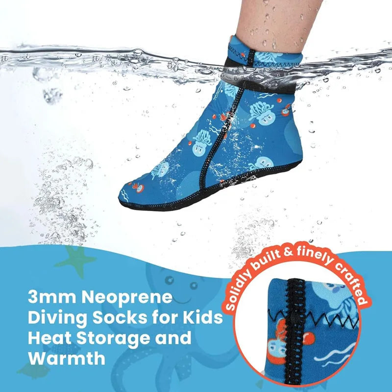 3mm Neoprene Wetsuit Socks for Kids | Non-Slip Swim Booties