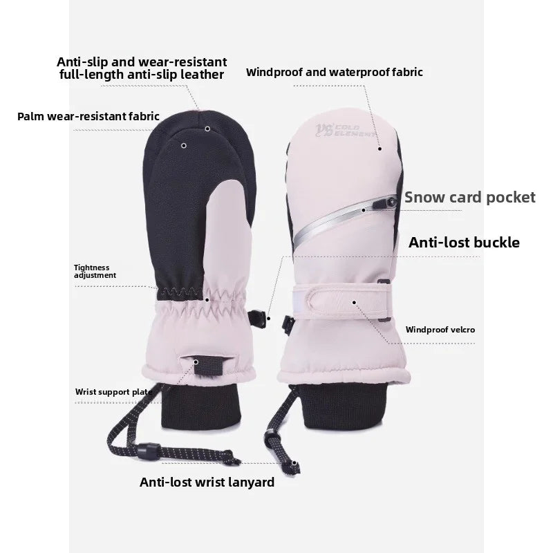 Guantes de esquí impermeables para niños | Equipamiento de invierno cálido y duradero