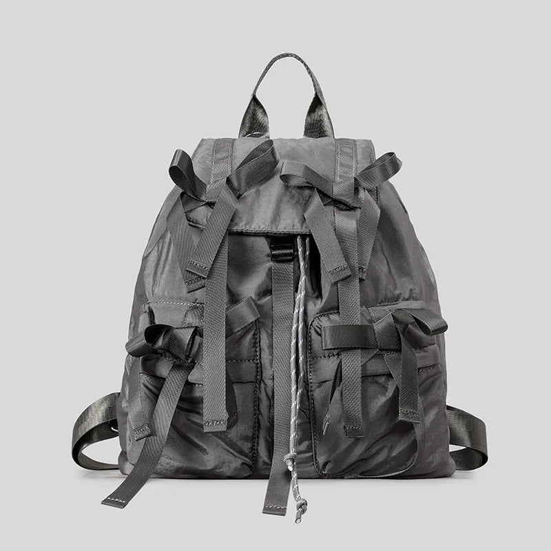 Fashion Y2K Bow Casual Backpack | High-Quality Nylon Shoulder Bag