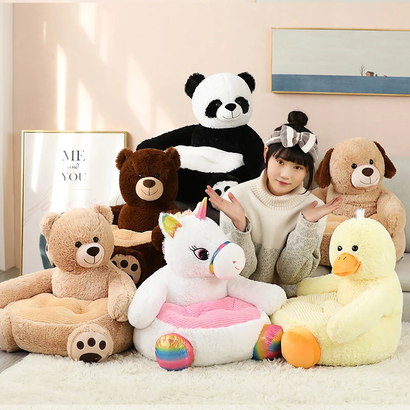 Adorable Plush Cartoon Animal Sofa Chair for Kids | Cozy & Fun