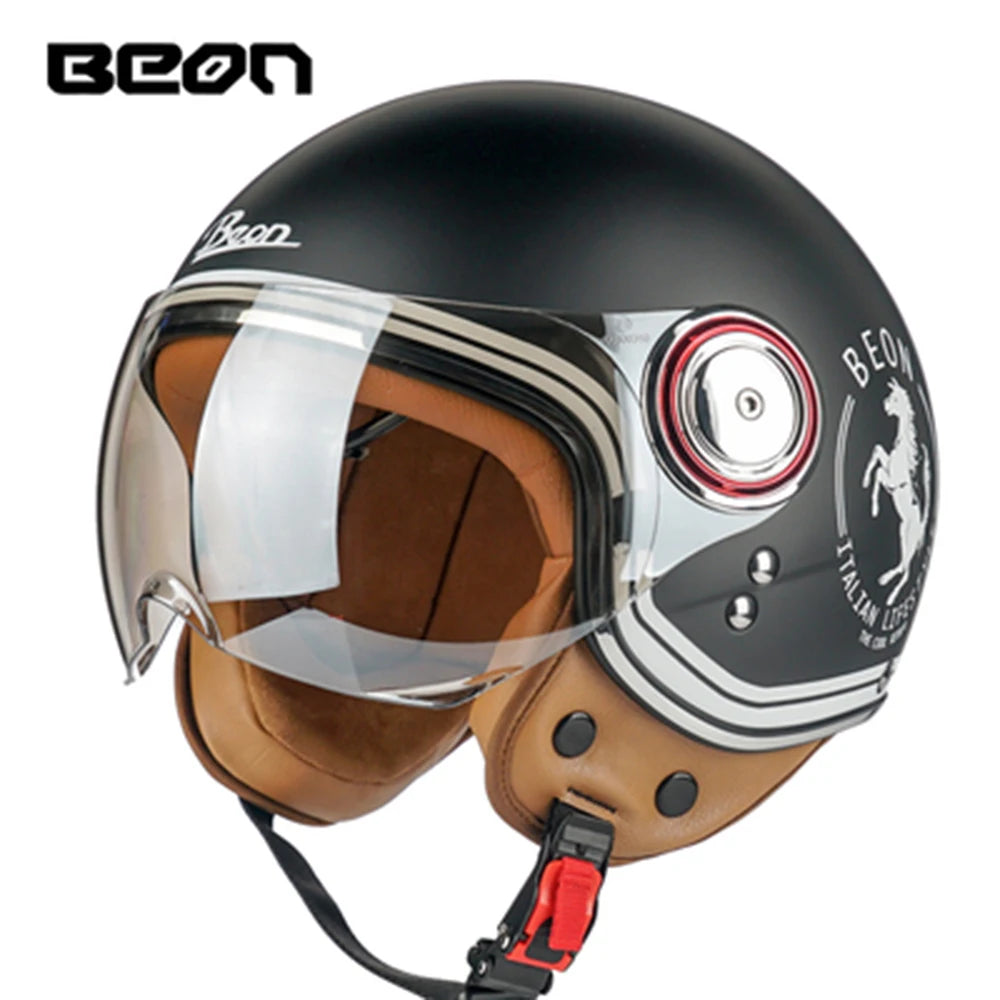 Vintage Open Face Motorcycle Helmet | Retro Style Protection Gear