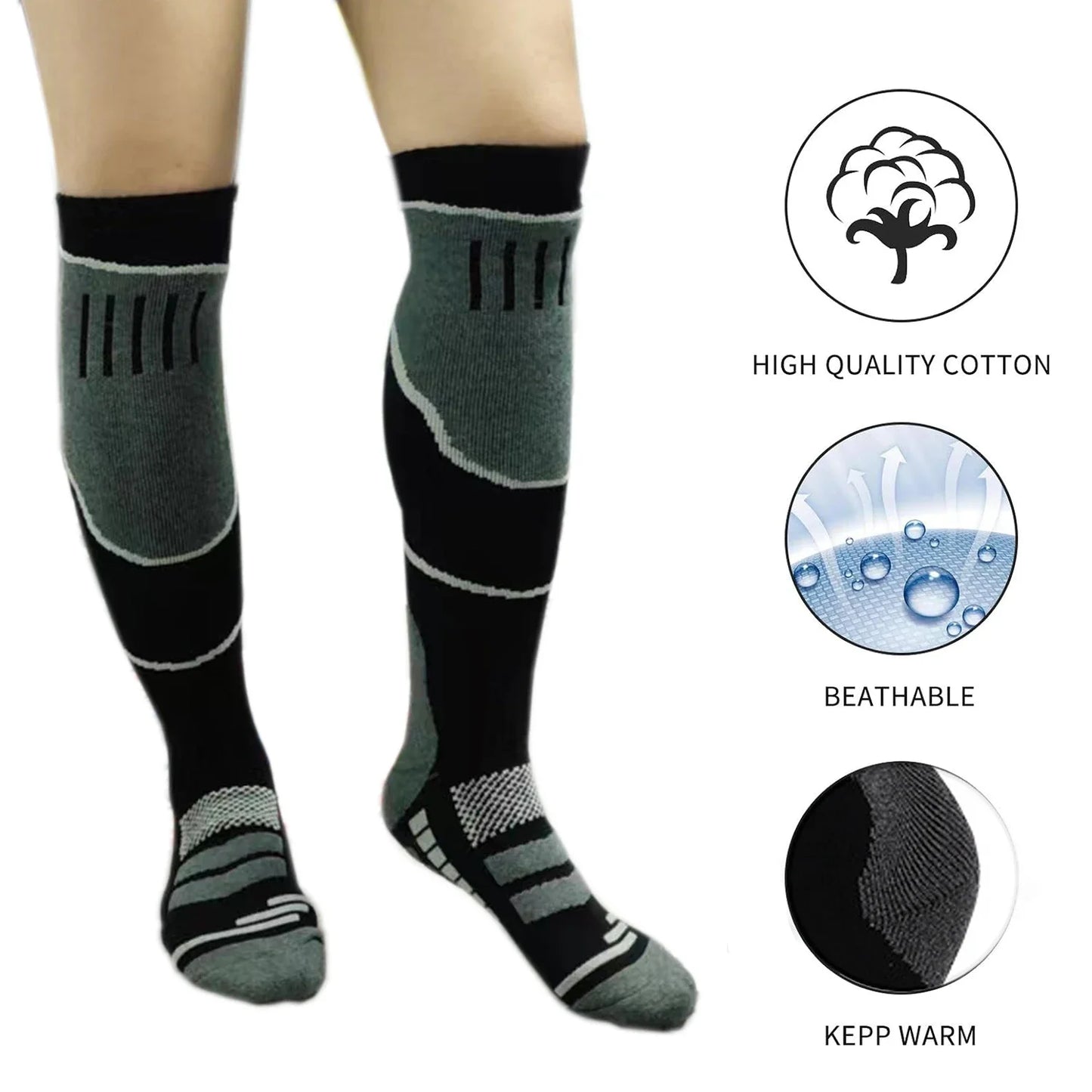 Winter Ski Cold Weather Knee-high Socks for Snow Sports
