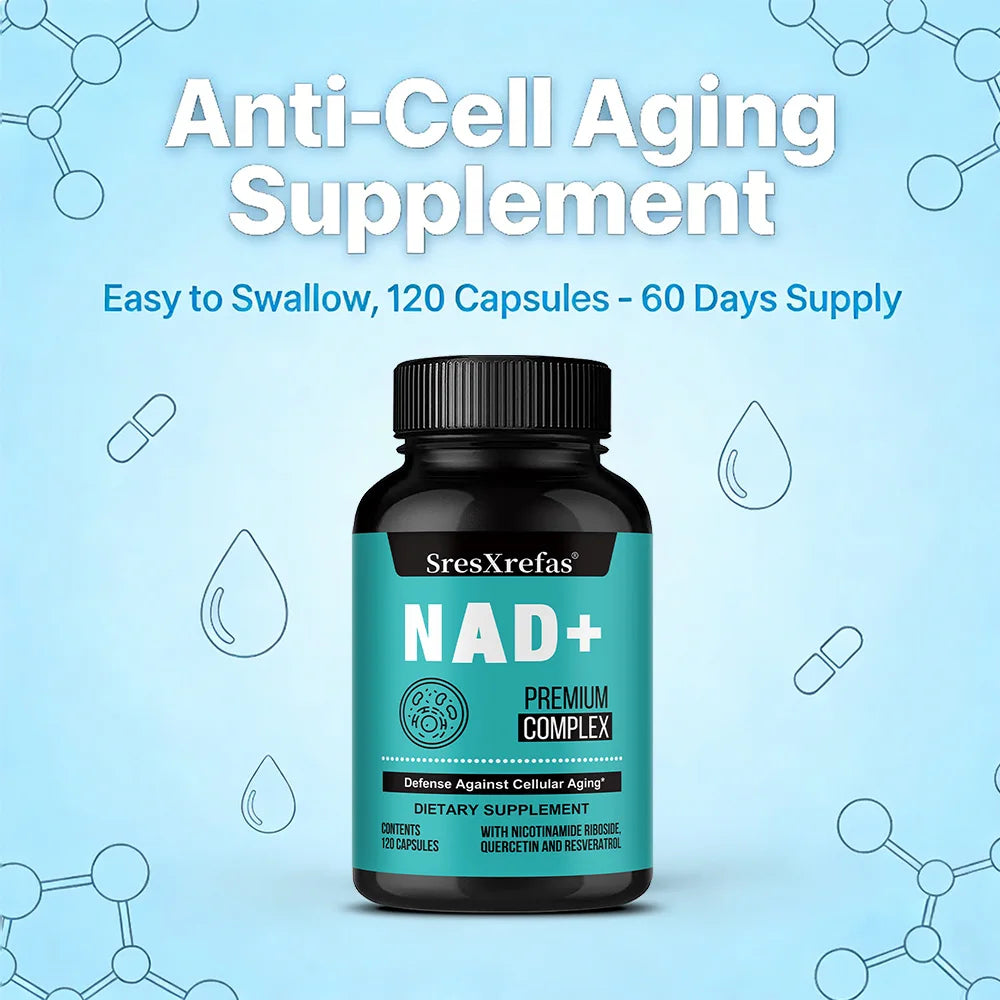 Premium NAD+ Resveratrol Capsules | Boost Energy & Support Focus