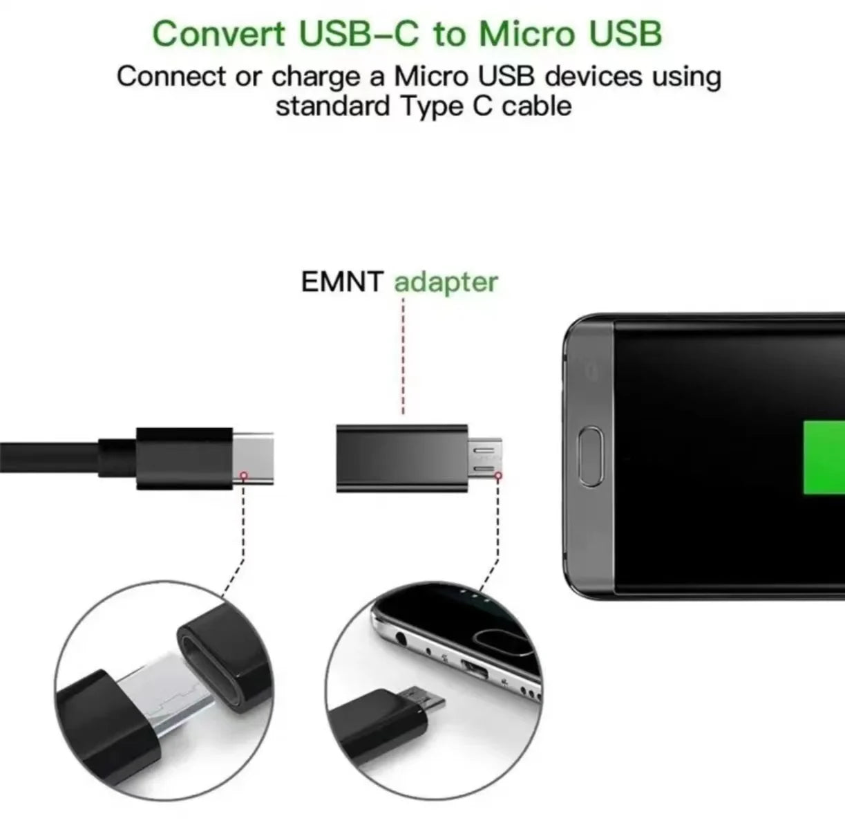 USB C to Micro USB Adapter | Fast Charging & Data Sync
