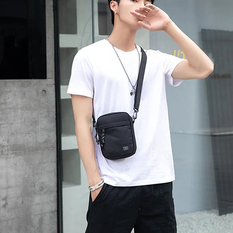Casual Small Oxford Cloth Shoulder Bag for Men and Women