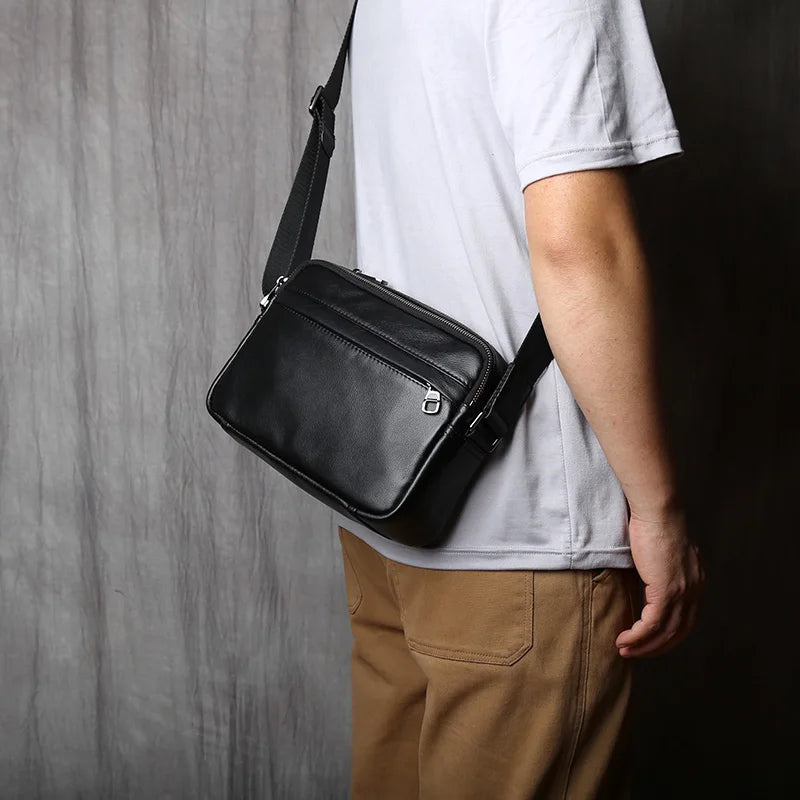Casual Leather Shoulder Bag for Men | Stylish Large Capacity Messenger