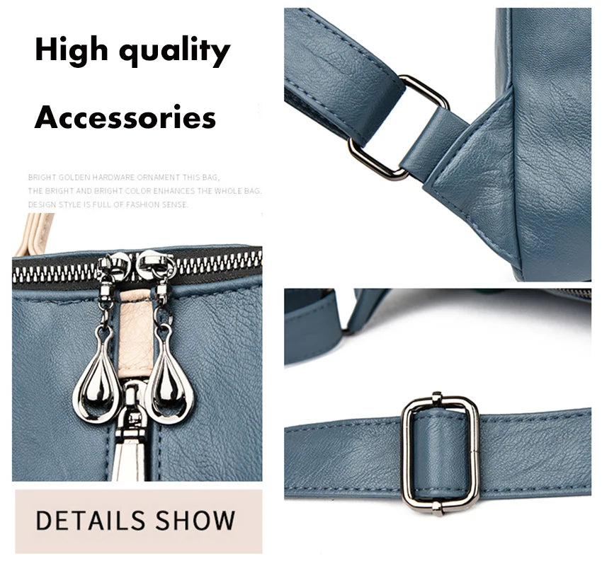 Stylish Women's Soft Leather Backpack | Ideal for Travel & School