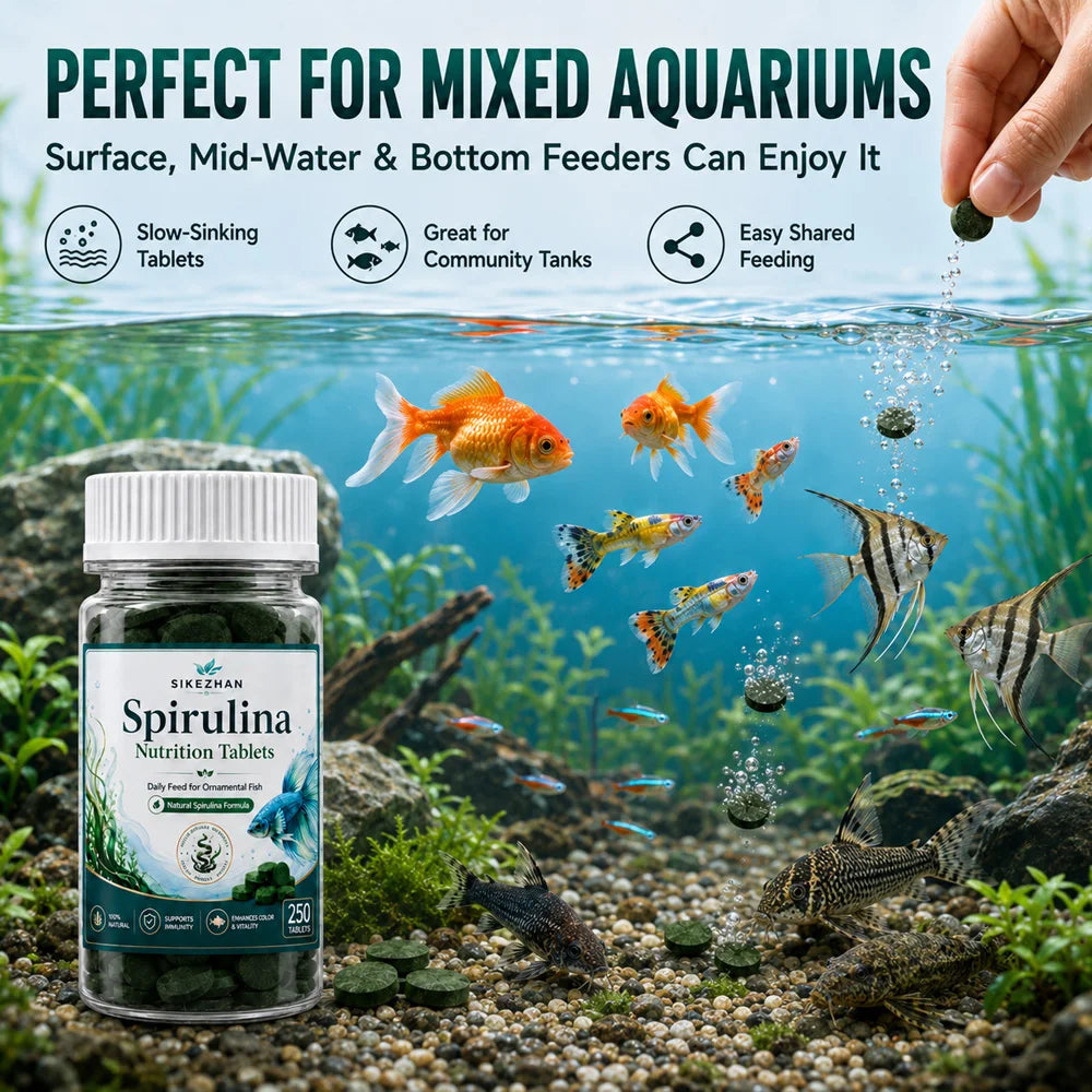 Natural Spirulina Tablets for Tropical Fish | Enhance Color & Vitality