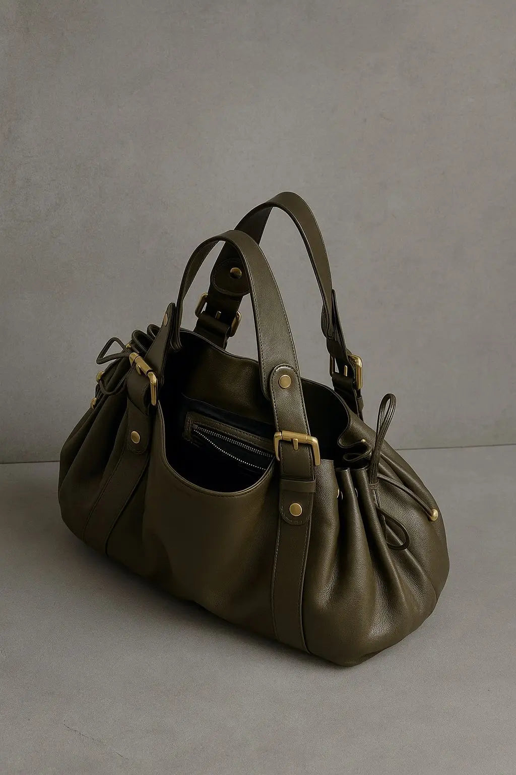 Bolso Tote Vintage de Cuero Lavado para Mujer | Elegante y de Gran Capacidad