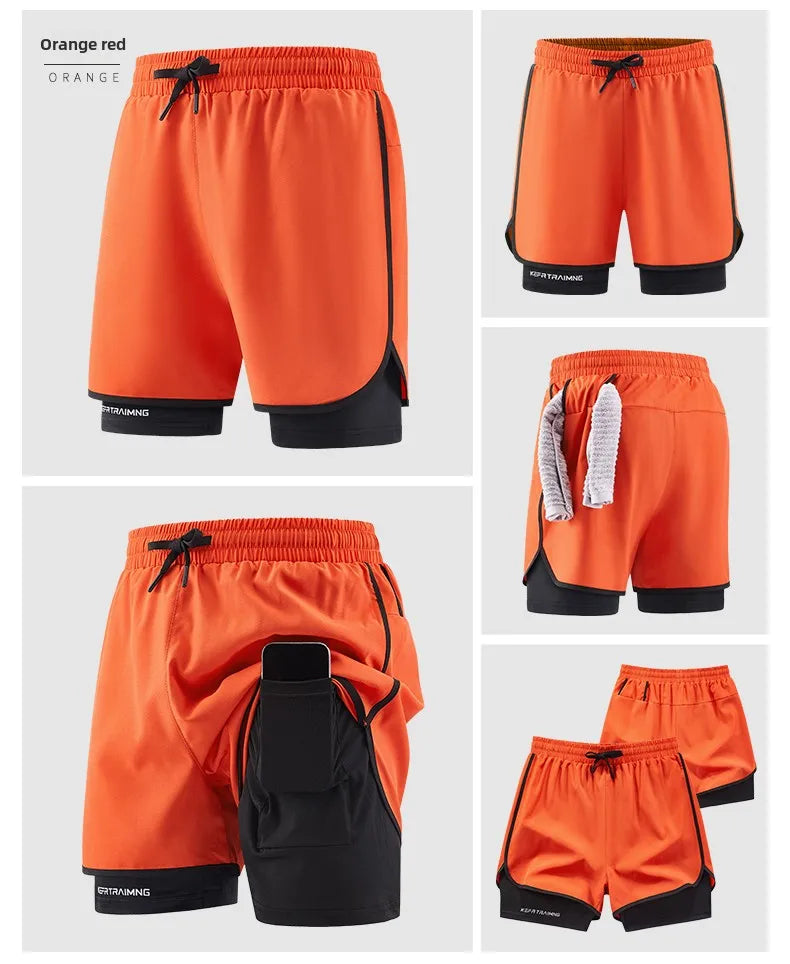 Men's 2-in-1 Camo Running Shorts | Quick Dry Gym Wear