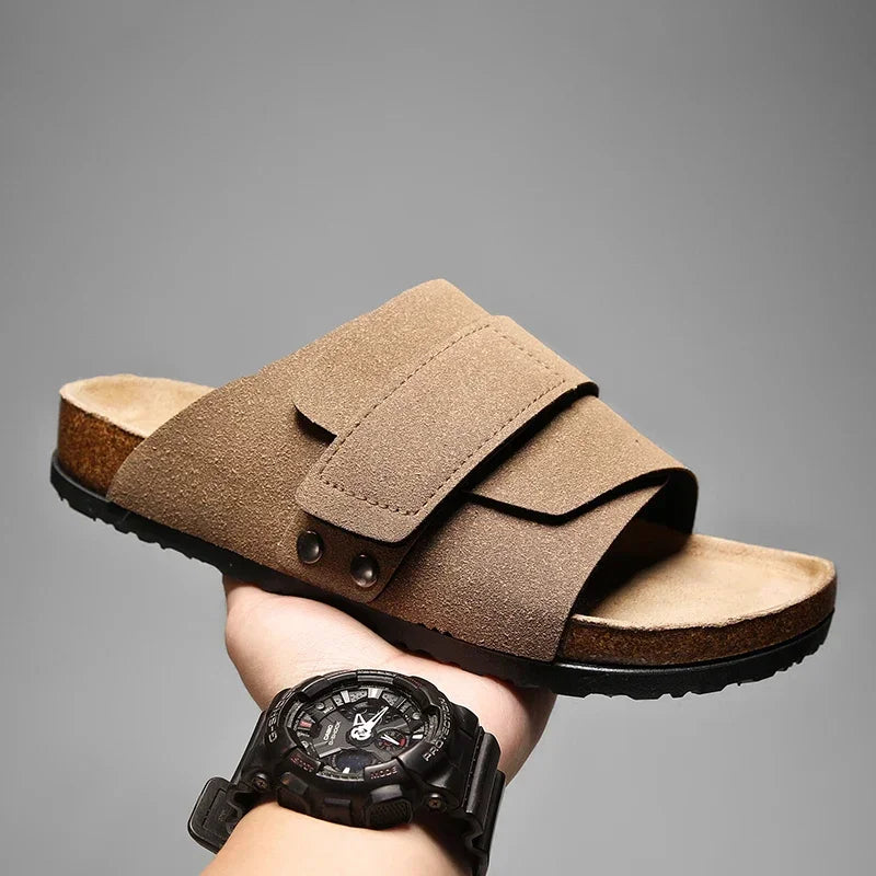 Stylish Cork Slippers for Men | Summer Beach Slides & Mules
