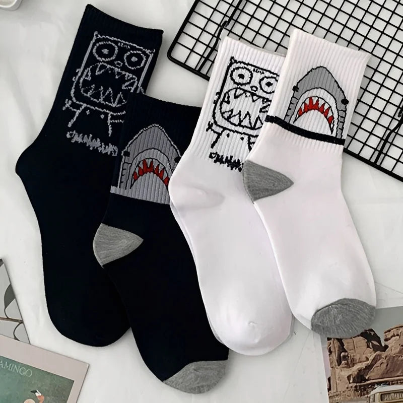 High-Quality Harajuku Shark Socks | Trendy Hip Hop Style