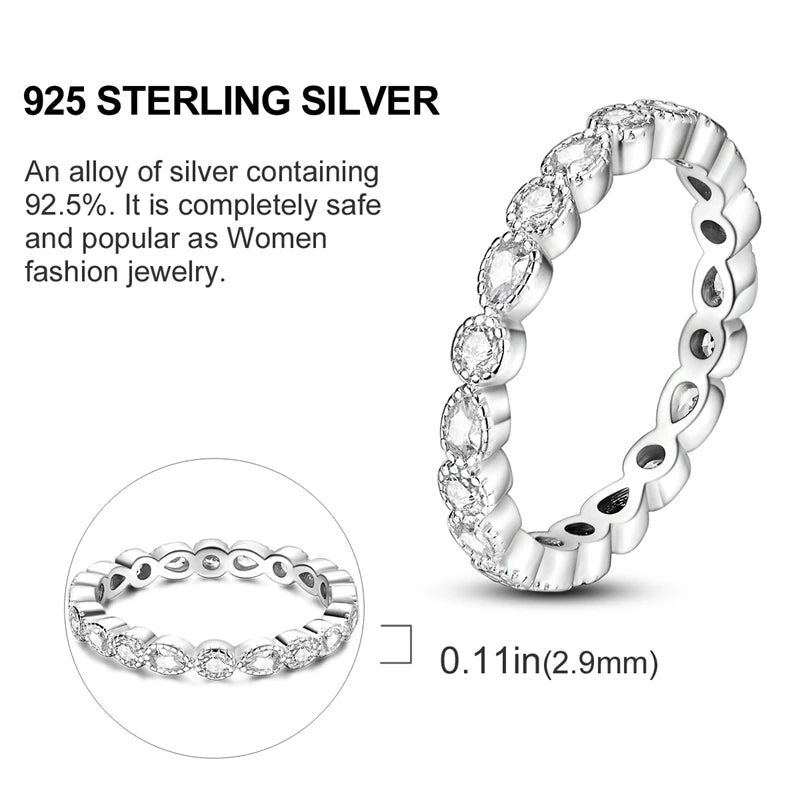 Elegant 925 Sterling Silver Infinite Love Ring | Luxury Wedding Jewelry