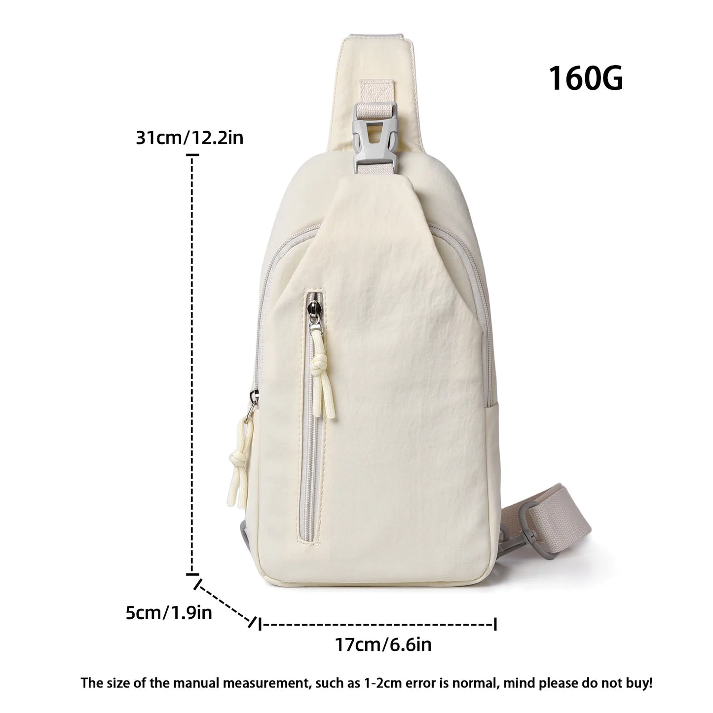 Large-Capacity Nylon Cross-Body Bag for Commuting and Travel