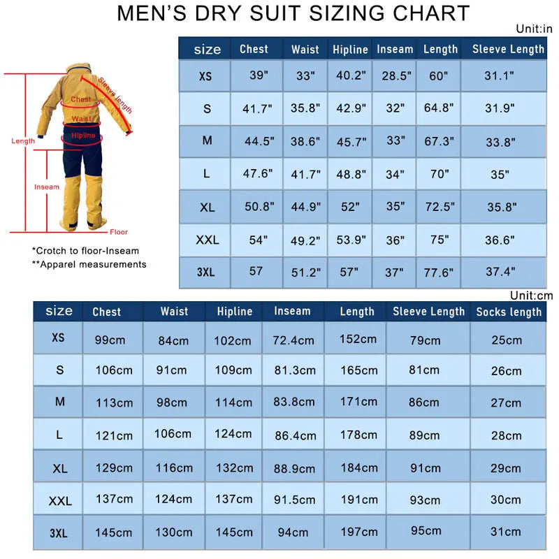 Waterproof Full Drysuit with Detachable Hood for Watersports