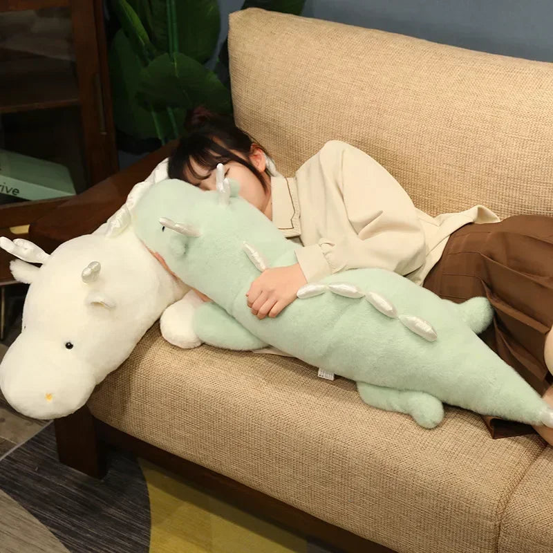 Large Kawaii White Dragon Plush Stuffed Toy for Kids