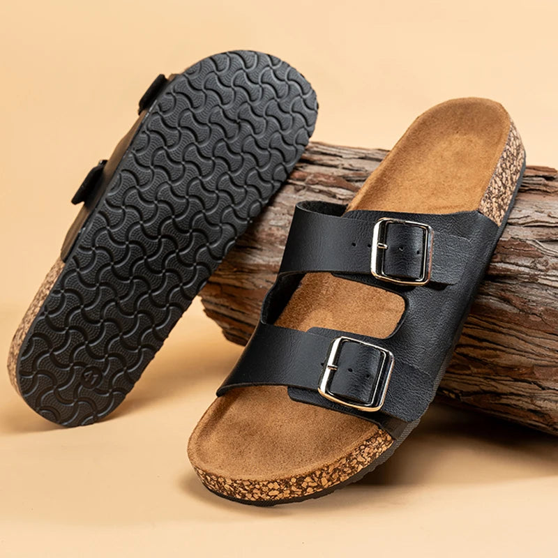 Comfortable Unisex Summer Cork Slippers for Outdoor Use