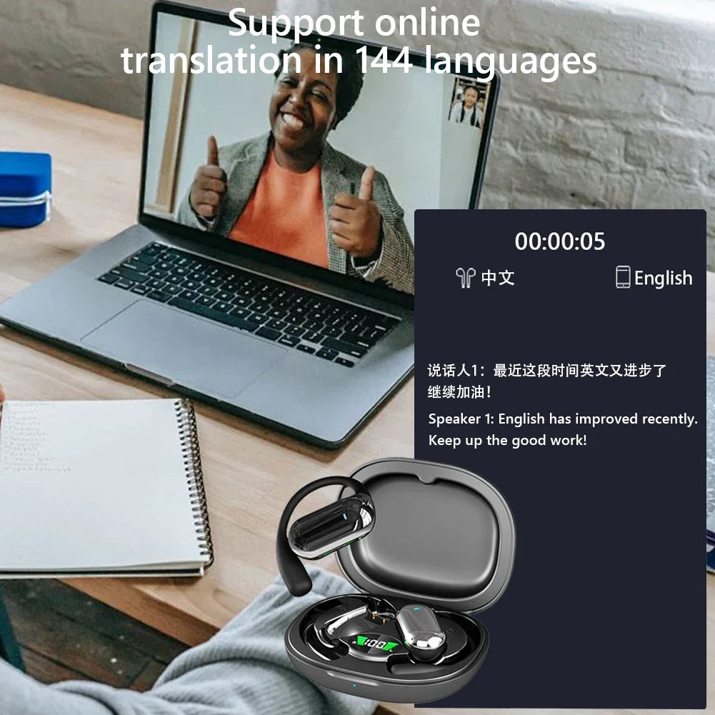 AI Translator Earbuds | Real-Time Voice Translator 144 Languages