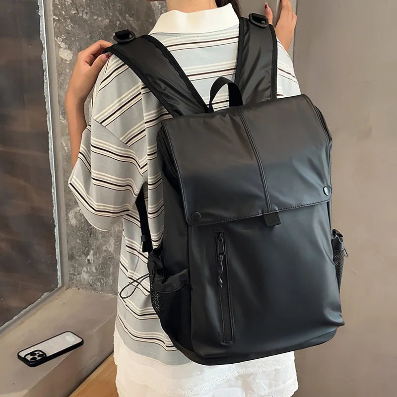 Large Waterproof Leather Backpack for Travel & Business - Unisex