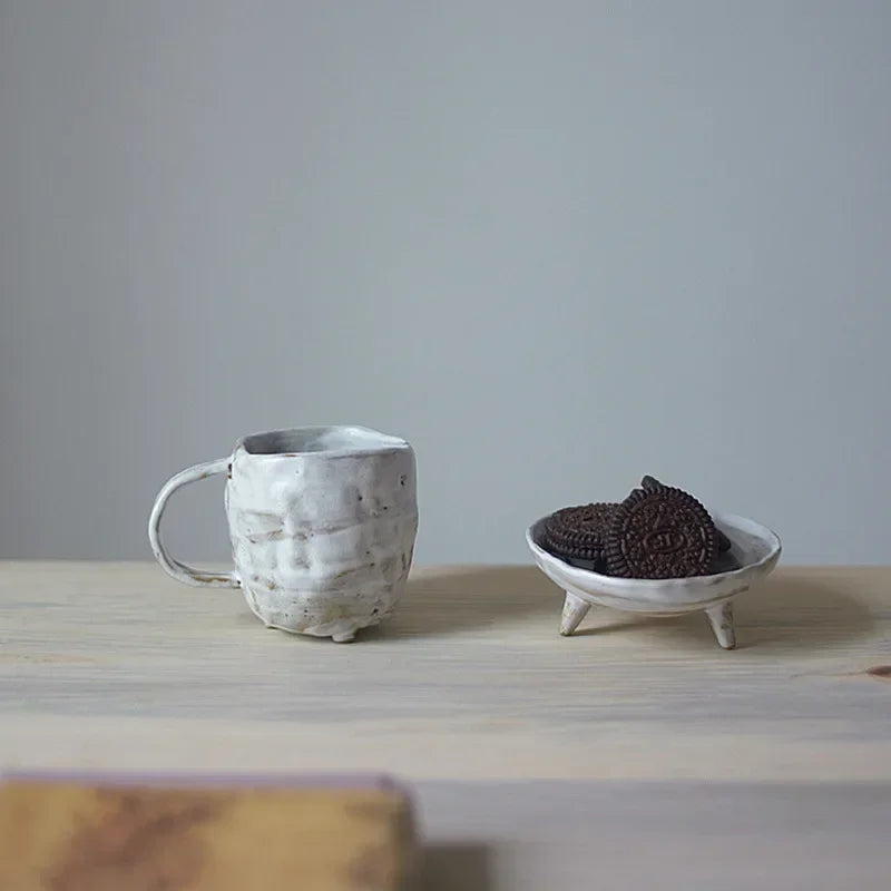 Taza de cerámica artesanal estilo japonés | Taza de café retro