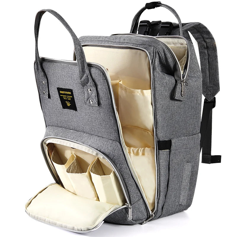 Mochila pañalera multifuncional elegante | Bolso de gran capacidad para bebé